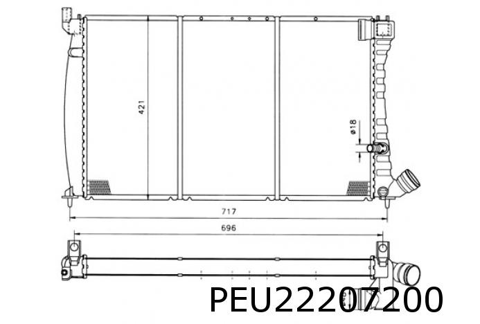 Kühler 406 2,0T/1,9TD/2,1TD