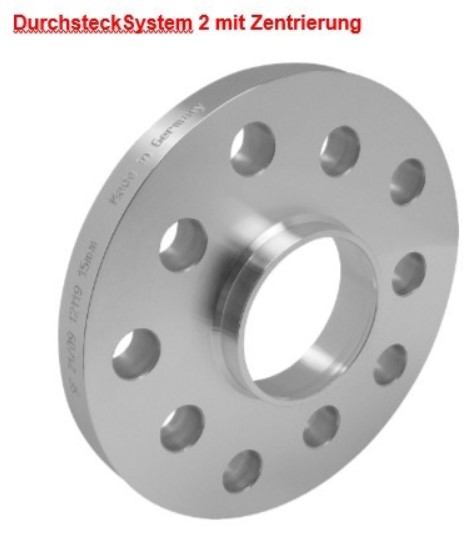 Distanzscheibe 10mm 5x120-72.6 aus Alu mit Durchsteck-Ausf. System 2 *