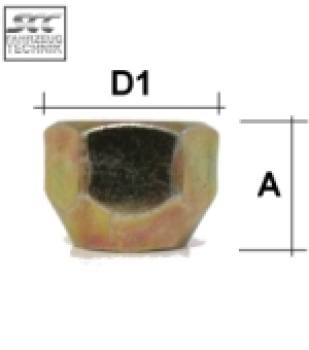 Lug nut open M12x1.25 Conical 60° SW--21 L--17 silver