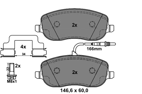 Plaquettes de frein avant C8 / Jumpy / 807 / Expert (2.0i/2.0i-16V/2.0HDi/2.2HDi)
