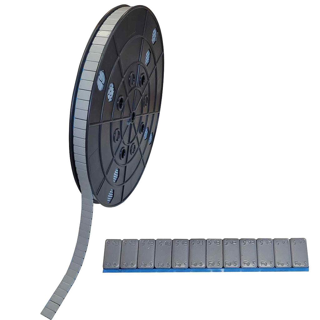 Pesi adesivi rotoli à 6kg (5g) acciaio plastificato, Made in Germany