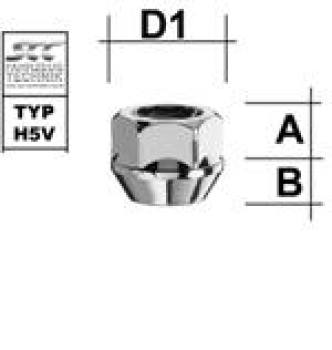 Dado della ruota aperto M12x1.25 Cono 60° SW-19 L-16 argento