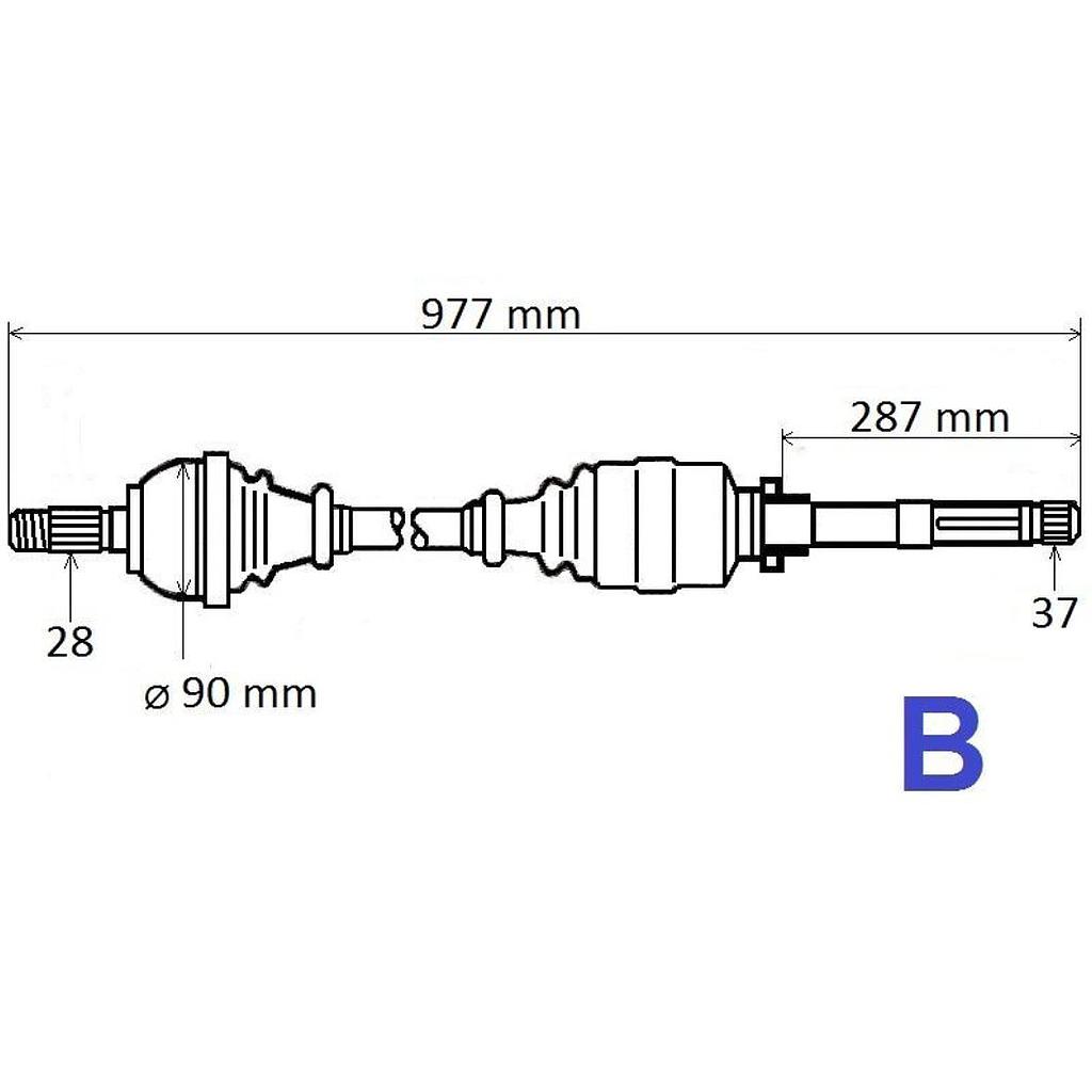 Antriebswelle rechts Expert IV / Jumpy IV