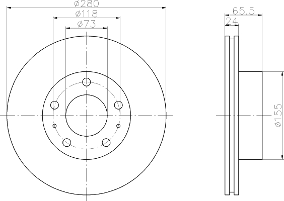 Disco del freno anteriore Ducato 250 1000/1400