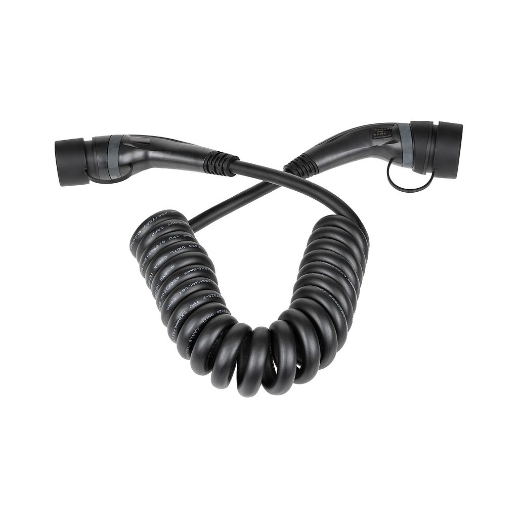 Ladekabel - Typ 2 - 22kW - 5m Spiral