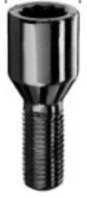 Radschraube M14x1.5 Kegel 60° SW-Stern L-38 schwarz