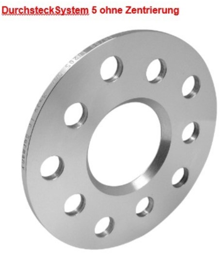 Distanzscheibe ALU    5mm LK 110/5+108/5 NLB 65.1 silber eloxiert