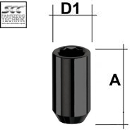 Dado della ruota M12x1.25 Cono 60° SW-Stella L-37 schwarz