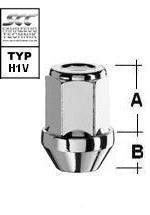 Radmutter geschlossen M14x1.5 Kegel 60° SW-19 L-34 silber