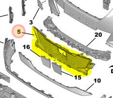 Gitter Stossstange vorne