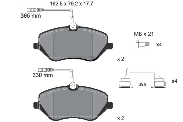 Pastiglie freni anteriore C5 III / C6 / 407 / 607 (3.0i-V6/2.2HDi/2.7HDi/3.0HDi)