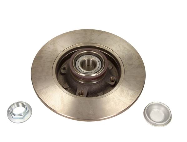 Bremsscheibe UNBESCHICHTET hinten inkl. Radlager, Staubkappe, Nabenmutter