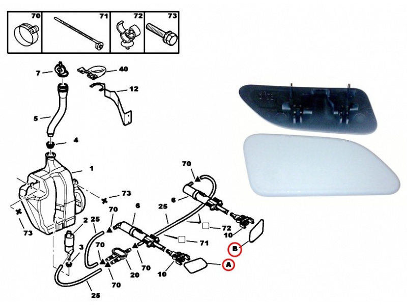 Kappe, Scheinwerferreinigung (Satz)