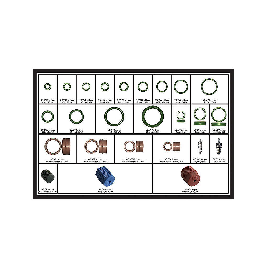 Set ricambi aria condizionata veicoli italiani