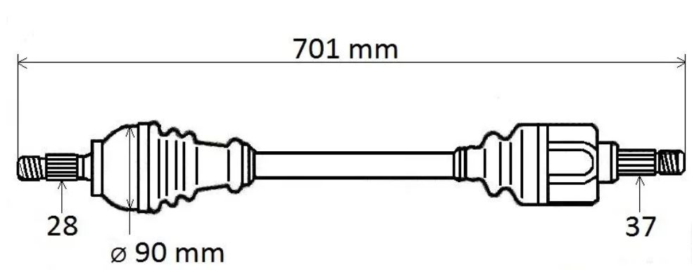 Albero di trasmissione sinistro