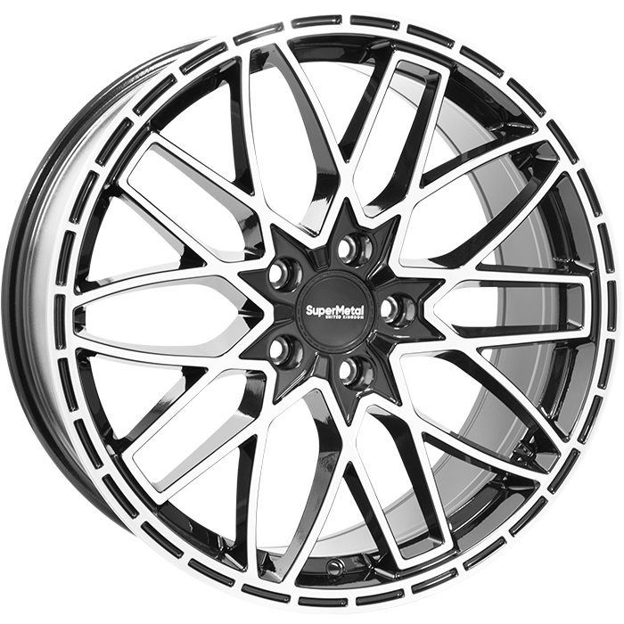 SuperMetal VANE Gloss Black Polished 9.0x20 ET45 5x120 65.1