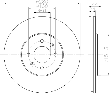Disque de frein PEINT avant