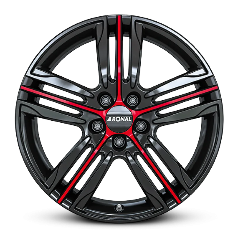 RONAL R57 MCR JET BLACK-RED SPOKE 7.5x17 ET48 5x112 76.0