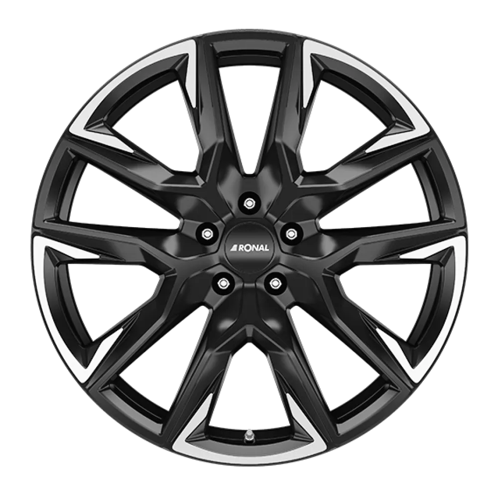 RONAL R71 JET BLACK MATT-RIM LIP CUT 9.0x21 ET36 5x108 68.0 W05