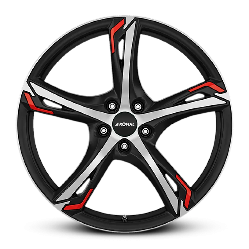 RONAL R62 Red JET BLACK-MATT-FRONT CUT 7.5x18 ET35 5x112 76.0