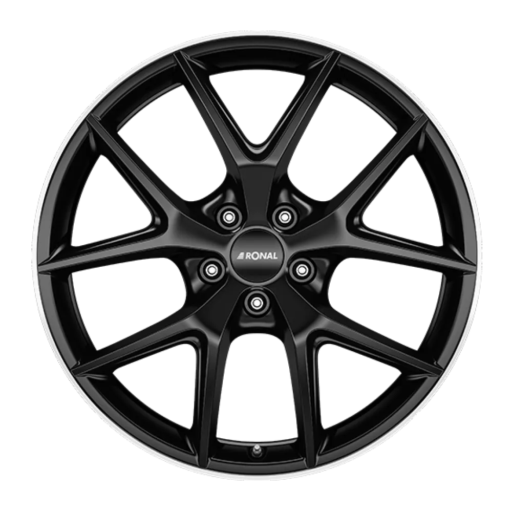 RONAL R75 JET BLACK-MATT-RIM LIP CUT 8.0x19 ET30.1 5x112 66.5 EAB
