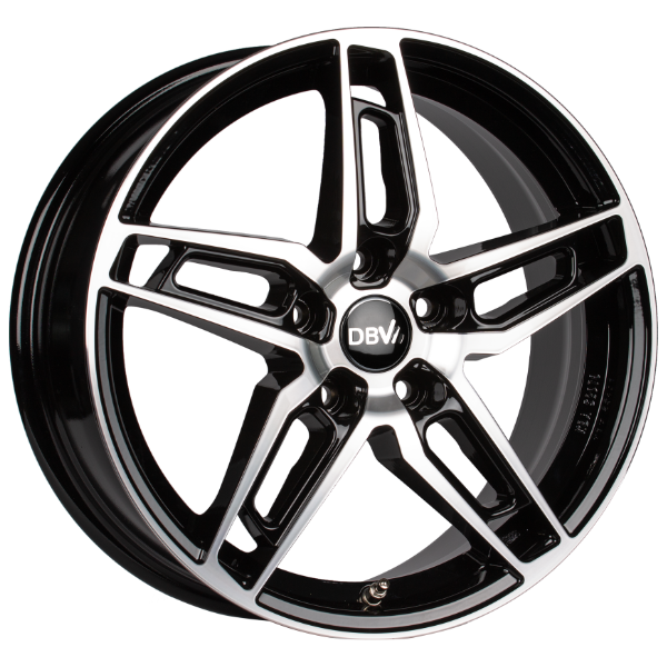 DBV 5DS 005 schwarz glänzend, front poliert 8.0x19 ET40 5x114.3 71.6