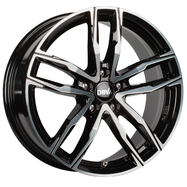 DBV Vienna II schwarz glänzend, front poliert 8.0x18 ET30 5x112 70.1