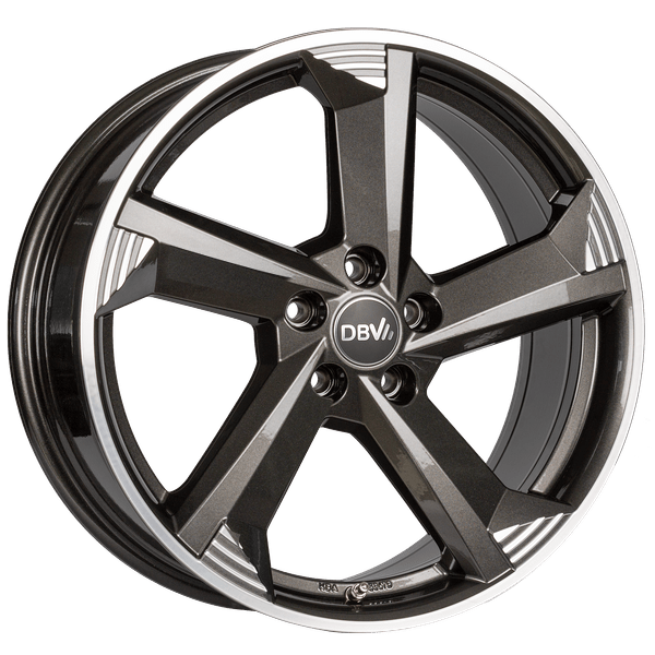 DBV Torino III anthrazit glänzend, front poliert 7.5x17 ET45 5x108 70.1