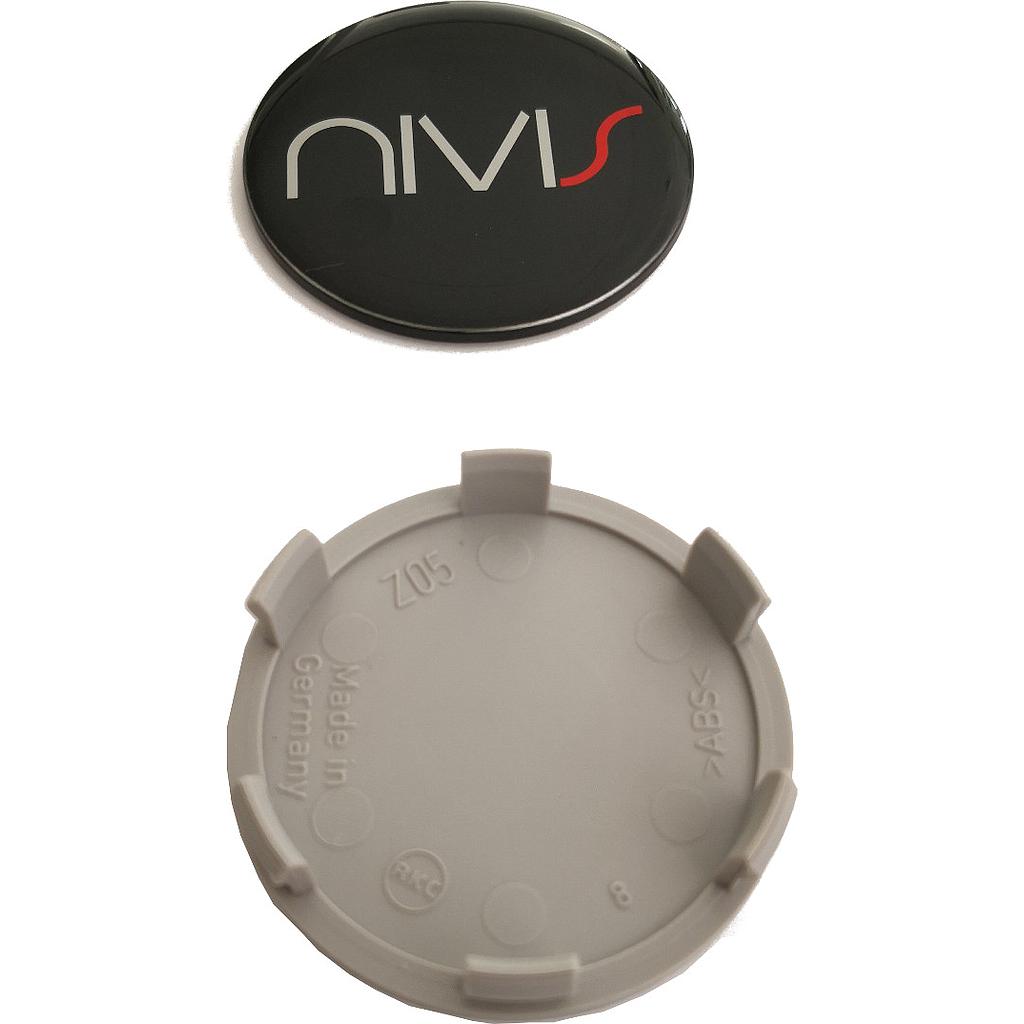 Coprimozzo per cerchioni Nivis in alluminio nero per NIVIS 145, 206, 208