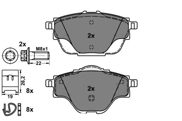 Plaquettes de frein C4 Picasso II / 308 II / 3008 (P84) / 5008 (P87)arrière