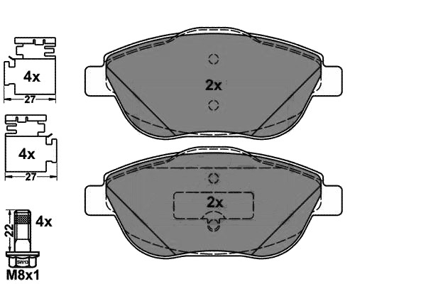 Plaquettes de frein C3 II / DS3 / C3 Picasso / C3 Aircross / 208 / 2008 avant