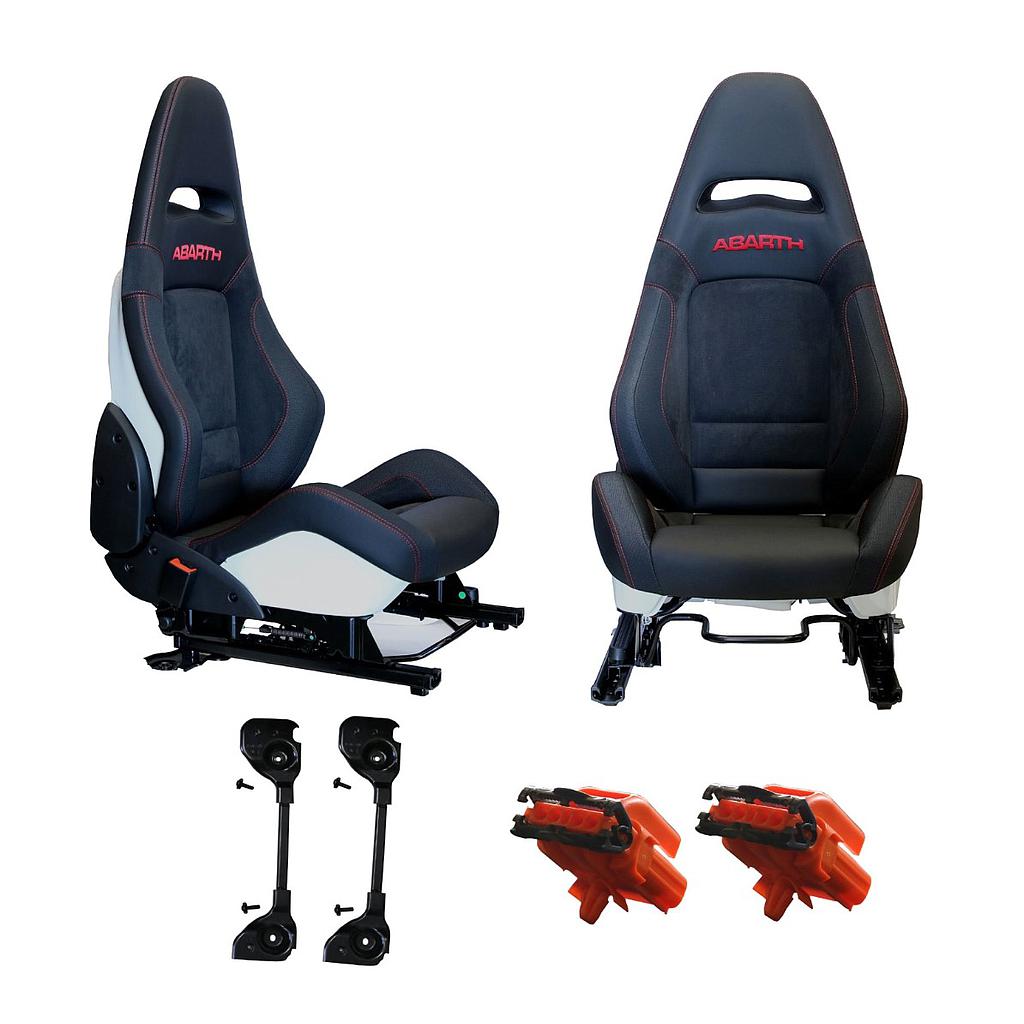 Fiat 500 Abarth Umrüstkit: 2 Stk. Sitze + Anbauanleitung Leder