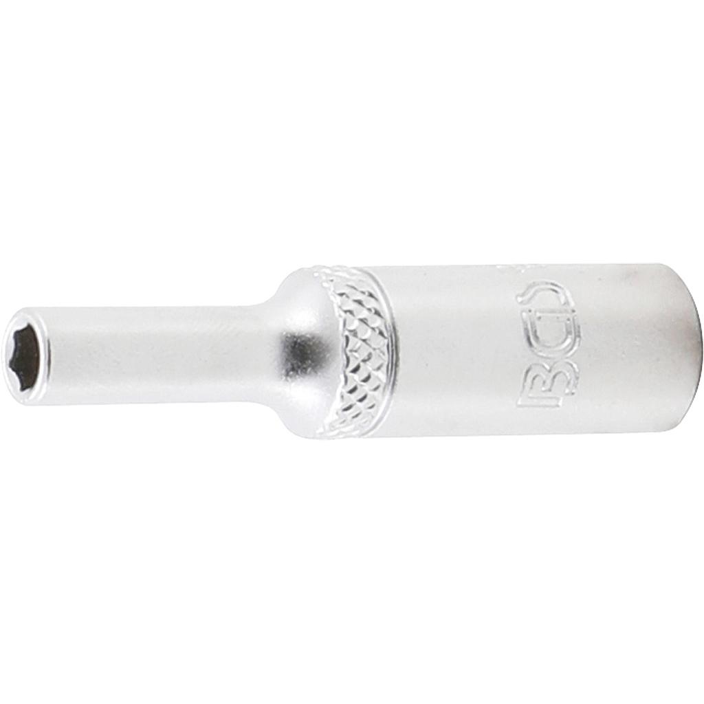 Steckschlüssel-Einsatz Sechskant, tief | Antrieb Innenvierkant 6,3 mm (1/4&quot;) | SW 4 mm