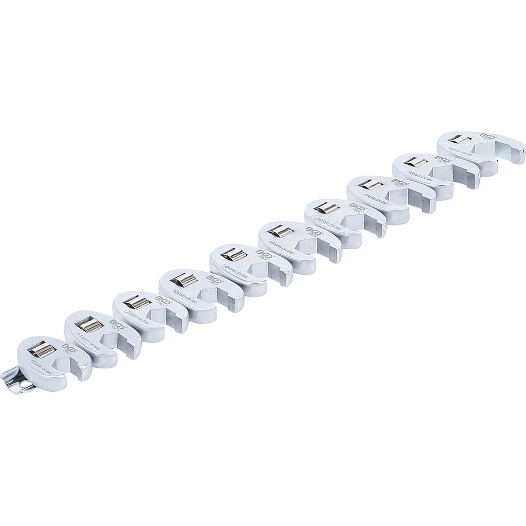 Hahnenfussschlüssel-Satz | Antrieb Innenvierkant 10 mm (3/8&quot;) | SW 10 - 19 mm | 10-tlg.