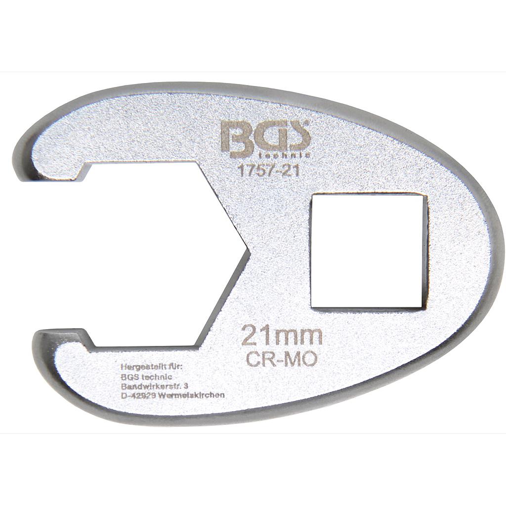 Hahnenfussschlüssel | Antrieb Innenvierkant 12,5 mm (1/2&quot;) | SW 21 mm