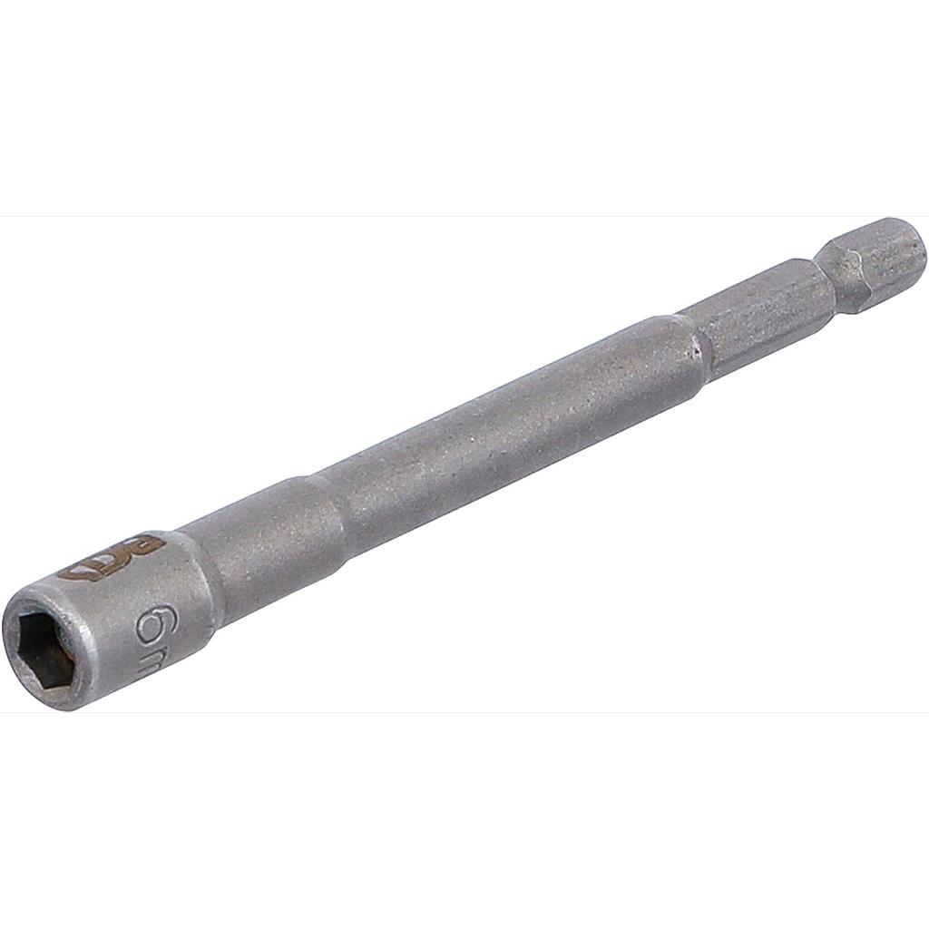 Steckschlüssel-Einsatz Sechskant, extra lang | für Bohrmaschinen | Antrieb Aussensechskant 6,3 mm (1/4&quot;) | SW 6 mm
