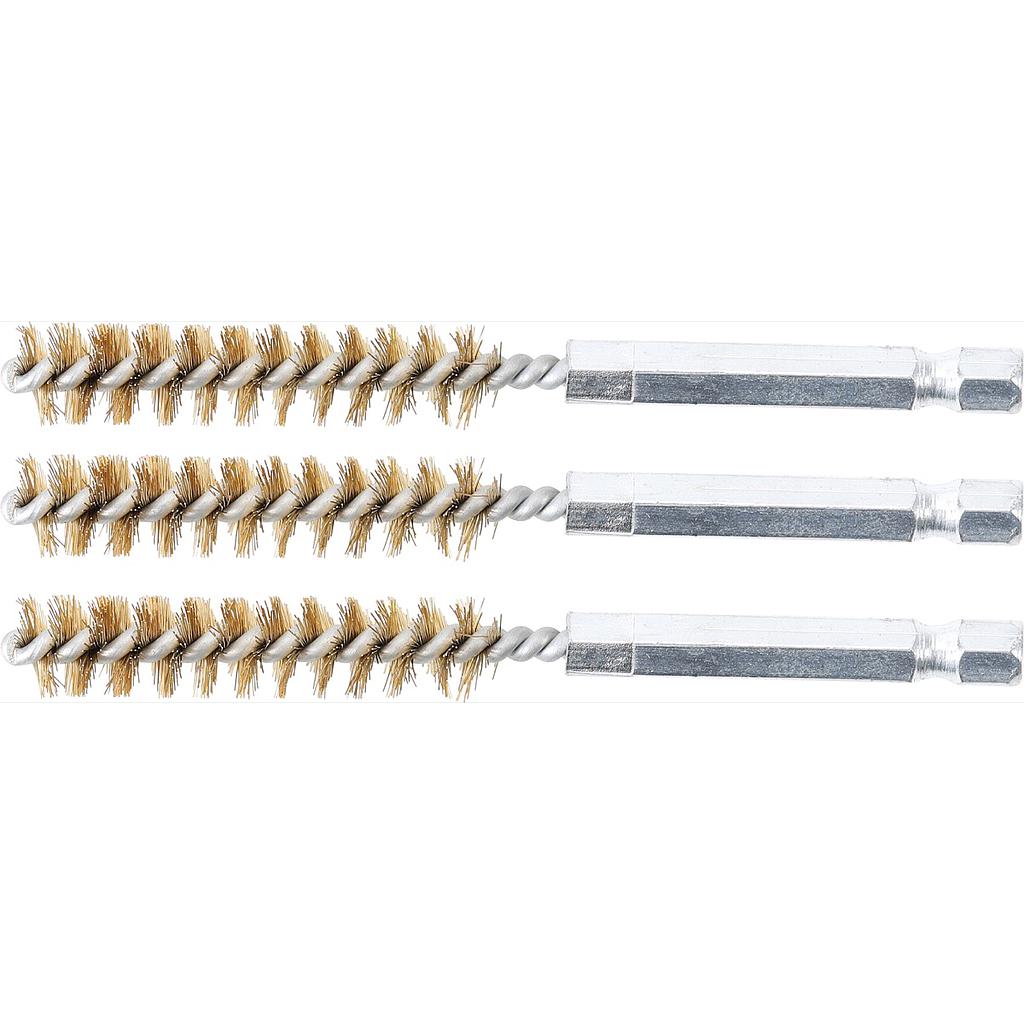 Messingbürste | 10 mm | Antrieb Aussensechskant 6,3 mm (1/4&quot;) | 3-tlg.
