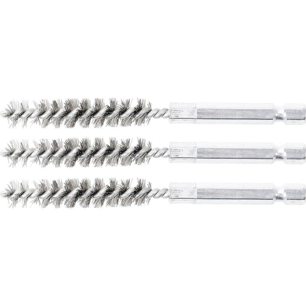 Stahlbürste | 10 mm | Antrieb Aussensechskant 6,3 mm (1/4&quot;) | 3-tlg.