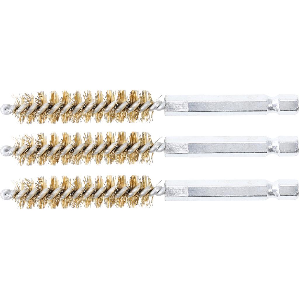 Messingbürste | 11 mm | Antrieb Aussensechskant 6,3 mm (1/4&quot;) | 3-tlg.