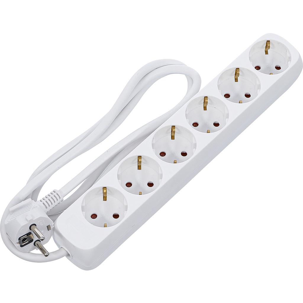 Steckdosenleiste | 6-fach | Zuleitung 1,4 m | 3 x 1,5 mm² | IP 20