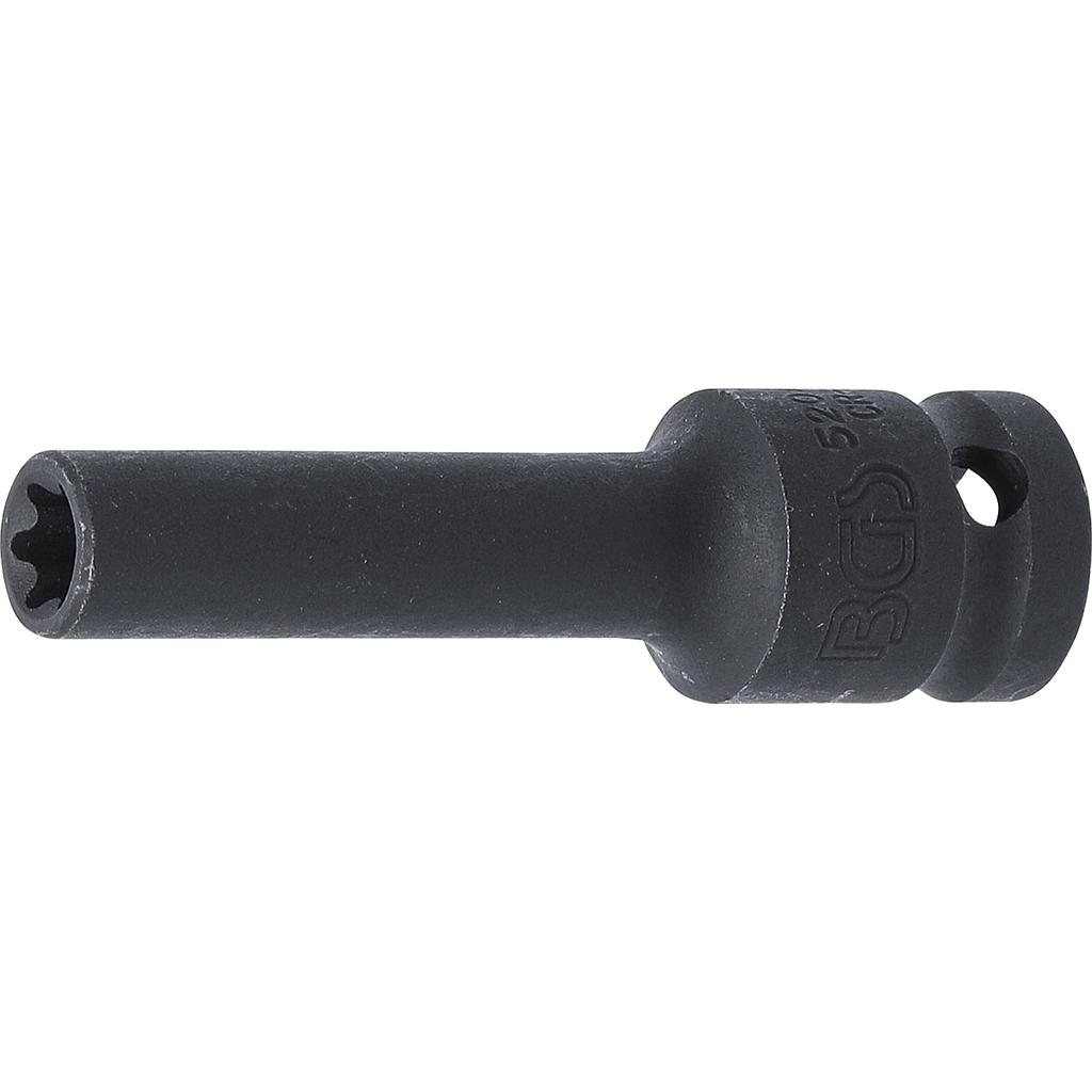Kraft-Steckschlüssel-Einsatz E-Profil, tief | Antrieb Innenvierkant 12,5 mm (1/2&quot;) | SW E10