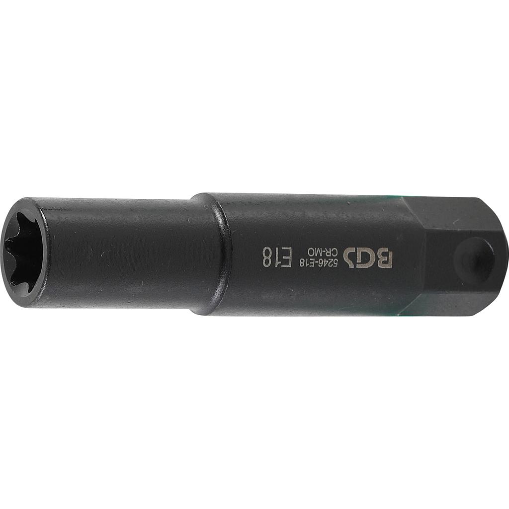 Steckschlüssel-Einsatz E-Profil, extra lang | Antrieb Aussensechskant 22 mm | SW E18