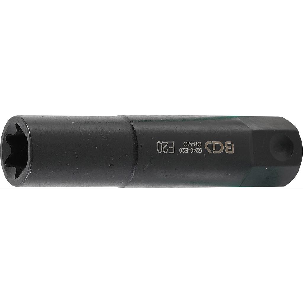 Steckschlüssel-Einsatz E-Profil, extra lang | Antrieb Aussensechskant 22 mm | SW E20