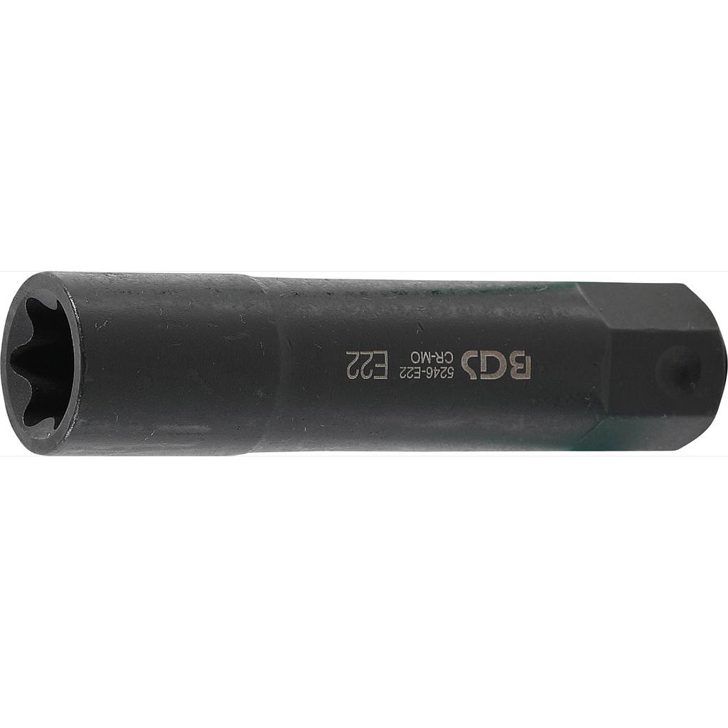 Steckschlüssel-Einsatz E-Profil, extra lang | Antrieb Aussensechskant 22 mm | SW E22
