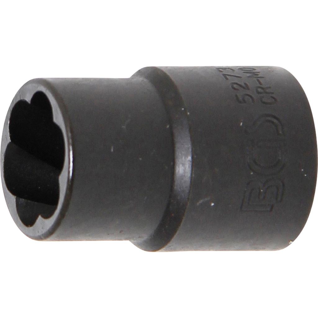 Spiral-Profil-Steckschlüssel-Einsatz / Schraubenausdreher | Antrieb Innenvierkant 10 mm (3/8&quot;) | SW 13 mm