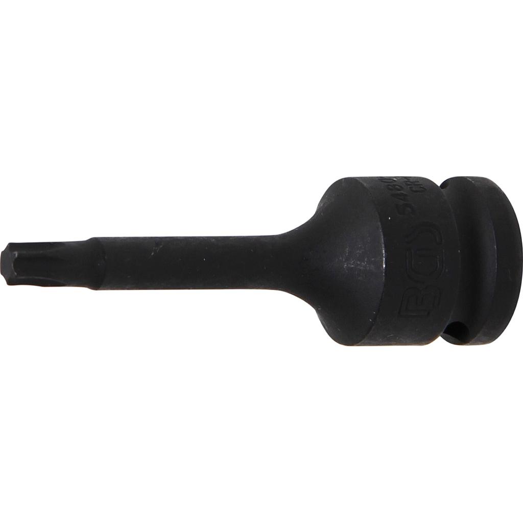 Kraft-Bit-Einsatz | Länge 75 mm | Antrieb Innenvierkant 12,5 mm (1/2") | T-Profil (für Torx) T40