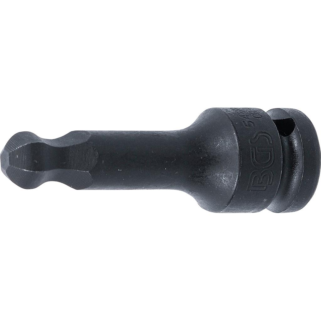 Kraft-Bit-Einsatz | Länge 75 mm | Antrieb Innenvierkant 12,5 mm (1/2&quot;) | Innensechskant mit Kugelkopf 12 mm