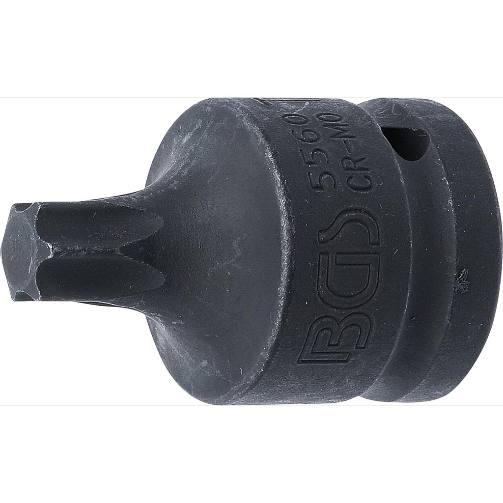 Kraft-Bit-Einsatz | Länge 60 mm | Antrieb Innenvierkant 20 mm (3/4&quot;) | T-Profil (für Torx) T60