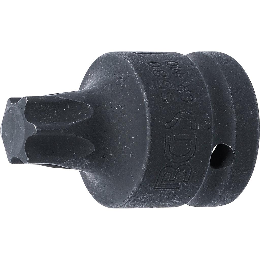 Kraft-Bit-Einsatz | Länge 60 mm | Antrieb Innenvierkant 20 mm (3/4&quot;) | T-Profil (für Torx) T80