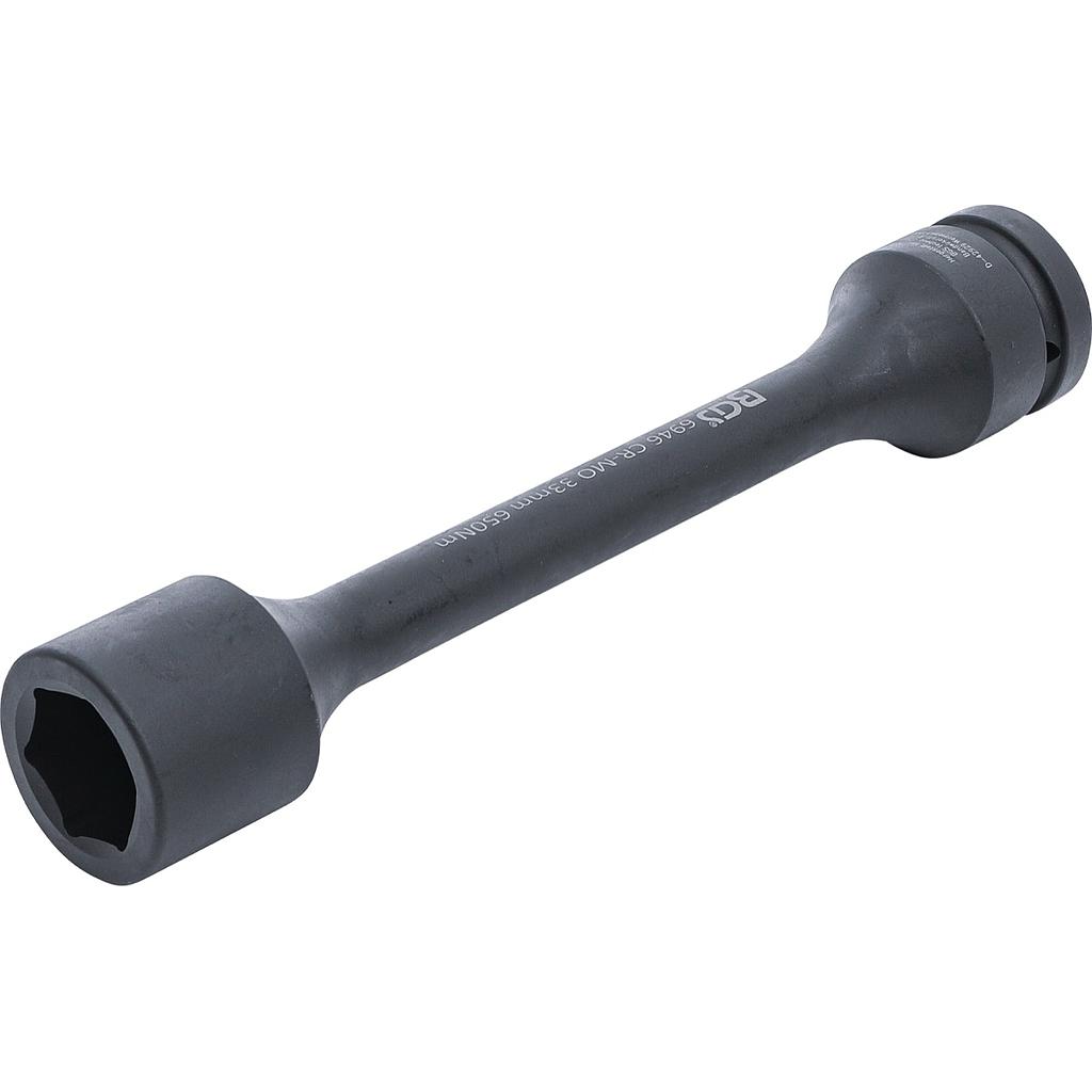 Torsions-Kraft-Steckschlüssel-Einsatz Sechskant | Antrieb Innenvierkant 25 mm (1&quot;) | SW 33 mm | 650 Nm